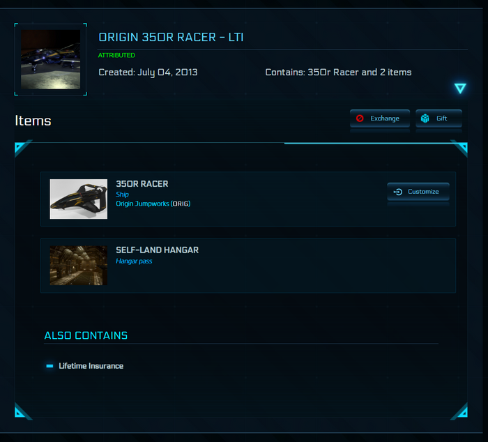 Buy Cheap 350r Original Concept for Star Citizen with LTI