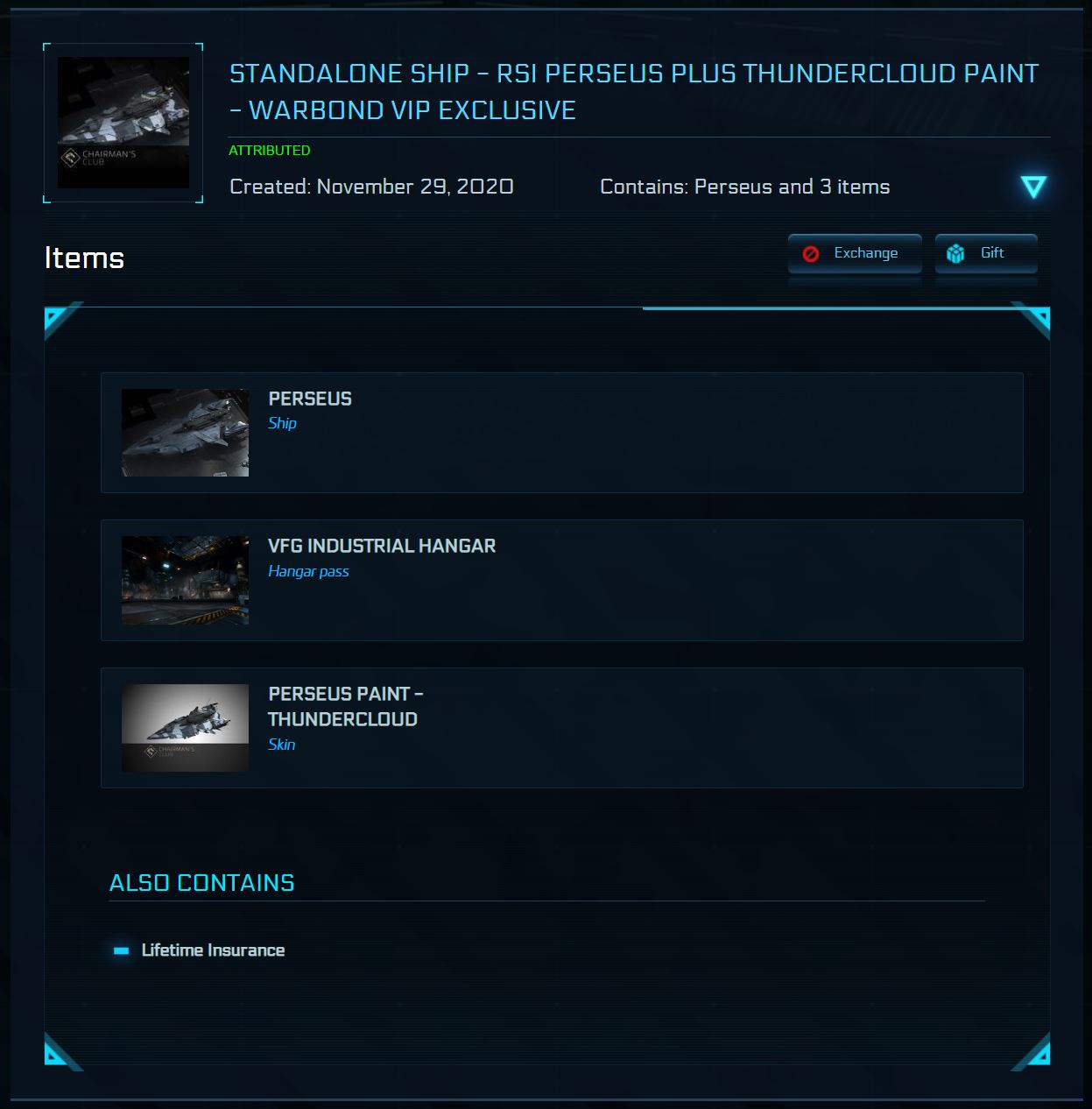 Buy Perseus Thunder Cloud Star Citizen Ship Now