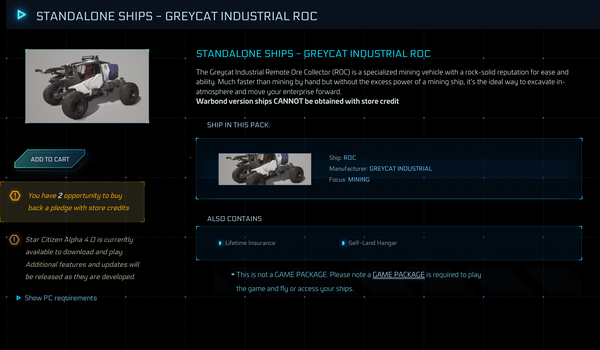 Buy ROC LTI - Original Concept Ground Vehicle for Star Citizen